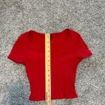 SheIn  ribbed Red‎ V-Neck short sleeve top size XS Photo 2