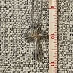 Sterling Silver and Gold Cross Diamond Pendant Necklace Photo 6