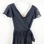 Lavetir Long Chiffon Bridesmaid Slit Leg Dress 2 Black Photo 4