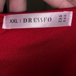 Dressfo contrast trim front zip Asymmetrical dress Red Size 12 Photo 4