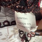 ModeLia Sheer Embroidered Mesh Cropped Cardigan Top Black & Burgundy Size XL Photo 9