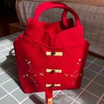 NWOT Red Chinese Qi Pao Dress Shirt Style Small Handbag Embroidery Button Up Photo 7