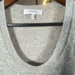 FRAME 100% Cashmere Sweater Small Ruched Sleeve Scoop Neck Gray Chic Timeless Photo 2