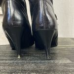 Nine West Black Leather Side Zip Heel Knee High Boots 7.5 Photo 2