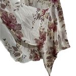 Vintage 90s Sheer Beaded Sequin Floral Midi Dress Asymmetric Fairy Size Large White Photo 4