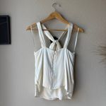 J.Crew NEW Collection Halter Top Rosette Crepe Ivory Satin Blouse Size Small Photo 5