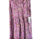 Unique Vintage Purple Floral Prairie Dress Sleeveless Ruffle XL/14 Photo 0