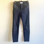 Free People  Reagan Button Fly Raw Hem Ankle‎ Jeans Black Pants Womens Size 26 Photo 2
