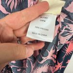 Salt Life Kaftan OSFM Navy Pink Floral Tassel Hem Coastal Boho Beach Cover Up Photo 5