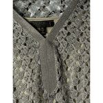 PICADILLY FASHIONS Silver Knit Sweater Top Womens M | Long Sleeve Swim Cover Photo 4