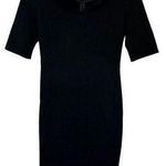 MM.LaFleur size 0 classic black sheath dress split neck career office work wear Photo 0