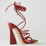 Oh Polly Bound to You Leatherette Lace Up Heels Sandals in Terracotta Size 8.5 Photo 6