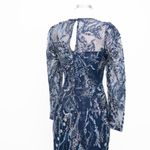 Dress the Population | New! Elegant Navy Sophia Dress with Embroidered Sequins Photo 8