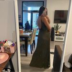 Carmen Marc Valvo  Green Beaded Embroidered Maxi Dress Photo 1