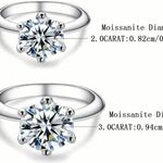 Certified 3ct. Moissanite Ring Silver Photo 3