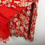 J Jill Red Floral Wrap Dress Size MP Lightweight Flowy Feminine Church Office Size M Photo 2