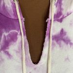 Aviator Nation  hand dyed white and purple tie dye raw neck hoodie size XS Photo 5