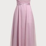 Rihoas Pink Mesh Flowy Slip Midi Dress Photo 4