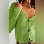 Free People Game on Cardi in Green Photo 2