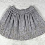 Topshop Gray Lace Embroidered Mini A-Line Skirt NWOT  Size 4 Photo 2