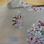 None Filipiniana kimona kimono OS rainbow sequin peacock poncho cover Photo 2