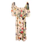 Tanya Taylor  Lucinda Midi Dress Size Small Jungle Tropical‎ Smocked Off Shoulder Photo 3