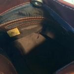 Brown Leather Mahogany Basket Weave Purse Made in Mexico Photo 9