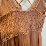 Free People  Adella Slip Dress XS Lace Boho Tiered Ruffle Smocked Asym Mini Photo 4