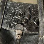 Patricia Nash  embossed Elegant Black Leather Tote Bag Photo 2