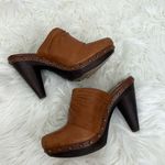Seychelles  Size 7 Hush Hush Brown Platform Leather Studded Heeled Mules Photo 2