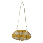 ZARA  Yellow and Cream Beaded Gingham Crossbody/Shoulder Bag Photo 3