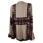 Free People tan black Floral All Over Print Boho Tunic Top Women’s Size XS Photo 6
