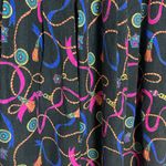 Talbots  VTG Light Corduroy Maxi Skirt w/Belt Loops  Festival Print Tassels Cords Photo 3