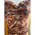 Crave fame Women's Boho floral ruched puff sleeve crop top cottagecore peasant blouse Sz M Photo 1