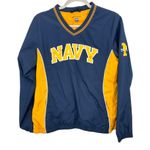Champion  Navy Pullover Windbreaker Jacket V-Neck Yellow Trim Size S Gorpcore Photo 0
