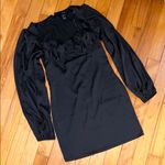 Forever 21 NWOT Satin black long sleeve dress Photo 0
