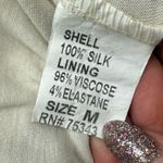 Via Signoria Cream Floral Purple Green Flowers Silk Sleeveless Halter Top size M Size M Photo 2