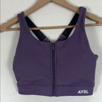 AYBL  Purple Zip Up Sports Bra Womens M Athleisure Sportswear Photo 2