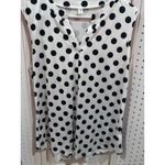 Newport News White Black Polka Dot V Neck Sleeveless Top Shirt Women's M Photo 1