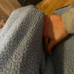 PINK - Victoria's Secret VS PINK Blue Small Sherpa Half Zip Pullover Jacket Photo 6