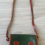 Vera Pelle  Green and Brown Leather Crossbody Bag Photo 0