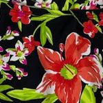 ISLAND ESCAPE RED BLACK & GREEN FLORAL DESIGN TIERED BANDINI SIZE 10 Photo 2