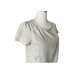 LC Lauren Conrad Lauren Conrad Eyelet Lace Trim Top Size S Gray Short Sleeve Minimalist Keyhole Photo 9