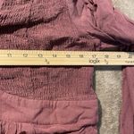 Torrid  Shirt Womens 1X Mauve Babydoll Crinkle Gauze Smocked Vneck Blouse Top Photo 4