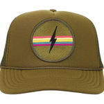 Friday Feelin Electric Hat in Olive One Size New Womens Trucker Baseball Cap Green Photo 0