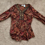 White Stag  long‎ sleeve large blouse sheer summer fall fairy whimsy Photo 0