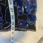 Papell Boutique Evening XL Black Blue Sequin Beaded Silk Tunic Party Cocktail Photo 8