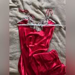 Elegant Vintage Red Satin Maxi Slip Dress Lace Trim Sleepwear Women’s Sz S EUC Photo 5