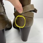 Bamboo  Cheek-02V Green Brown Heeled Velour Lined Booties Boots Buckle Straps Photo 12