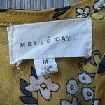 Mello Day Shirt Womens Medium Floral Ruffled Long Sleeve Yellow Photo 2